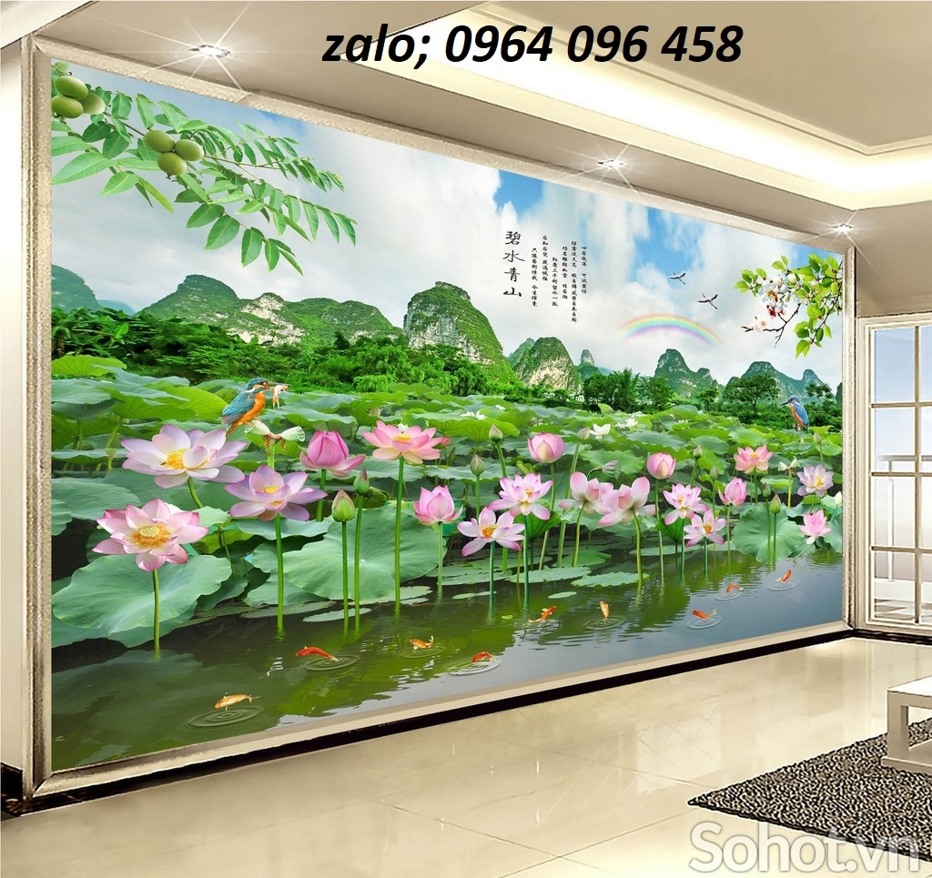 Tranh gạch hoa sen 3d - NCB32