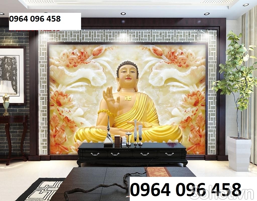 Tranh phật phòng thờ - tranh gạch 3d phòng thờ - 098CN
