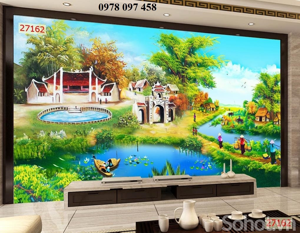 Tranh quê hương - tranh gạch