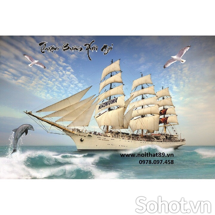 Tranh gạch - thuận buồm xuôi gió