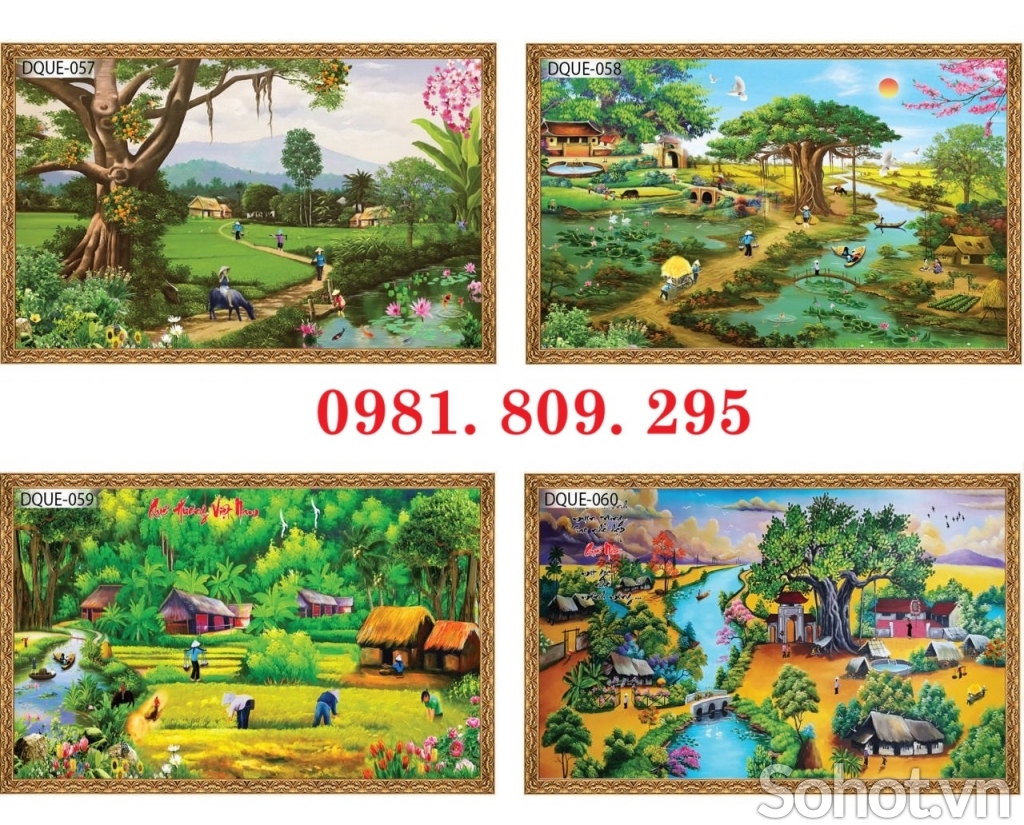Gạch tranh làng quê 3d