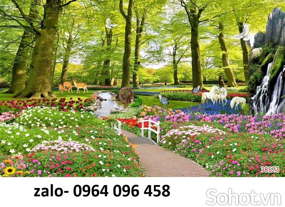 Tranh gạch 3d ốp tường phong cảnh thiên nhiên - 533ZX