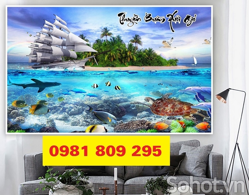 Gạch tranh thuyền cao cấp 3d