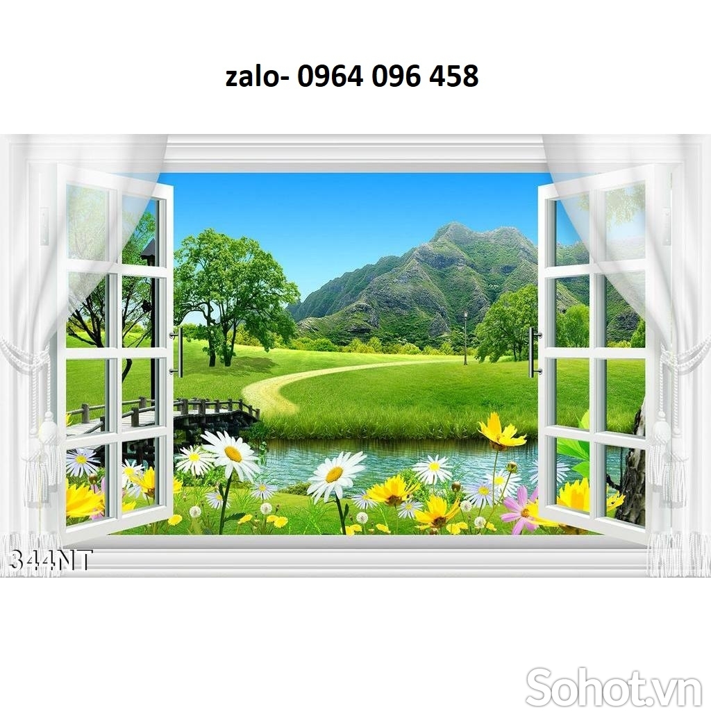 Tranh gạch 3d ốp tường tranh cửa sổ - CVX54