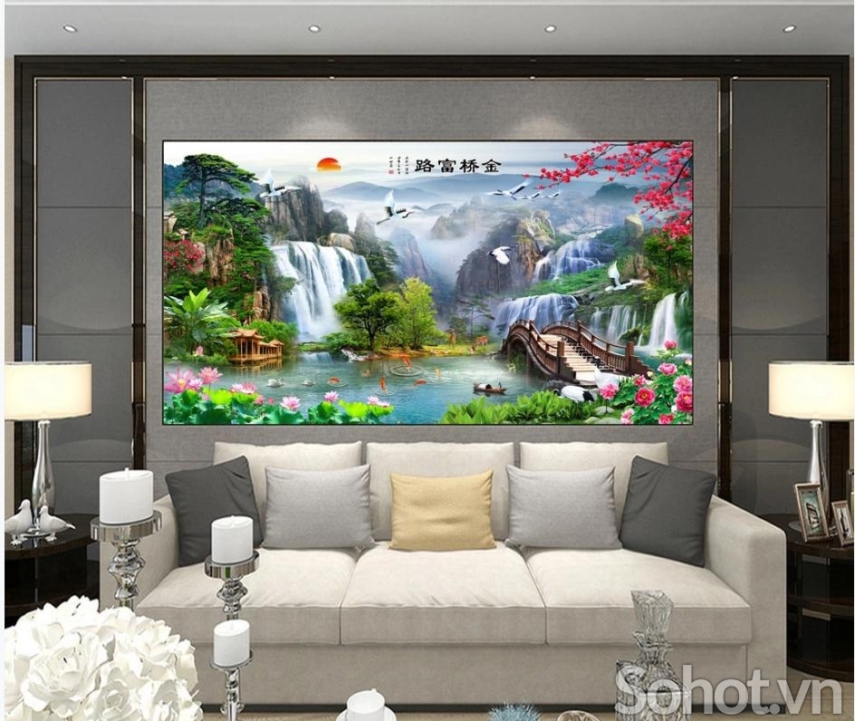 Tranh 3d - tranh gạch 3d phong cảnh - 566CP
