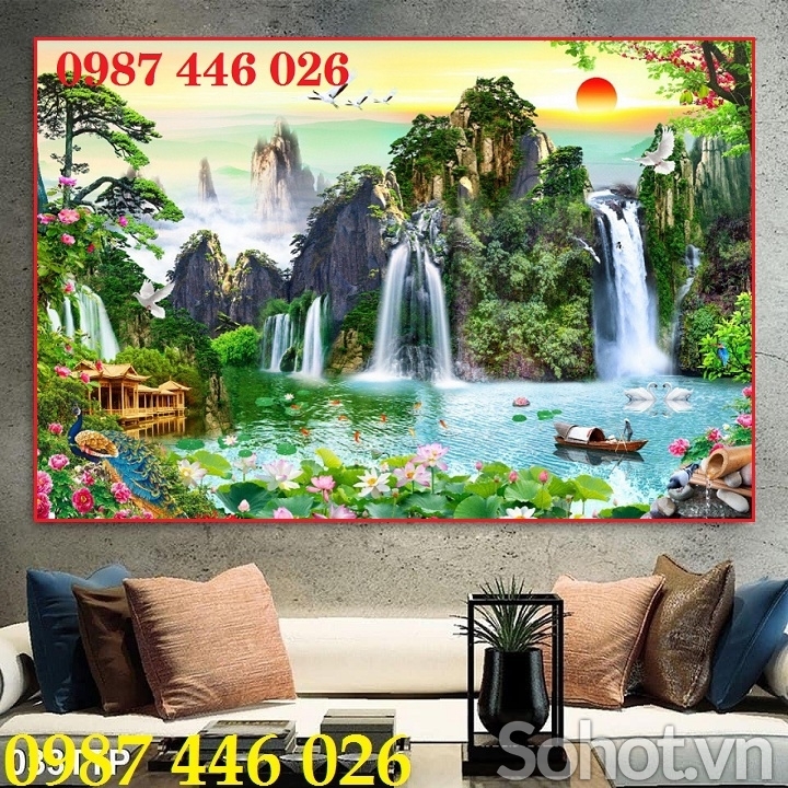 Tranh gạch men thác nước HP9283