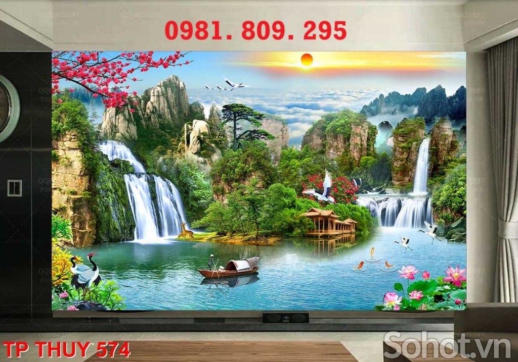 Tranh gạch phong cảnh ngôi nhà