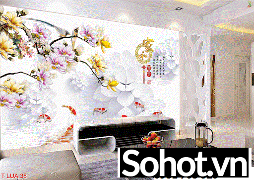 Tranh gạch 3D ốp tường trang trí phòng khách