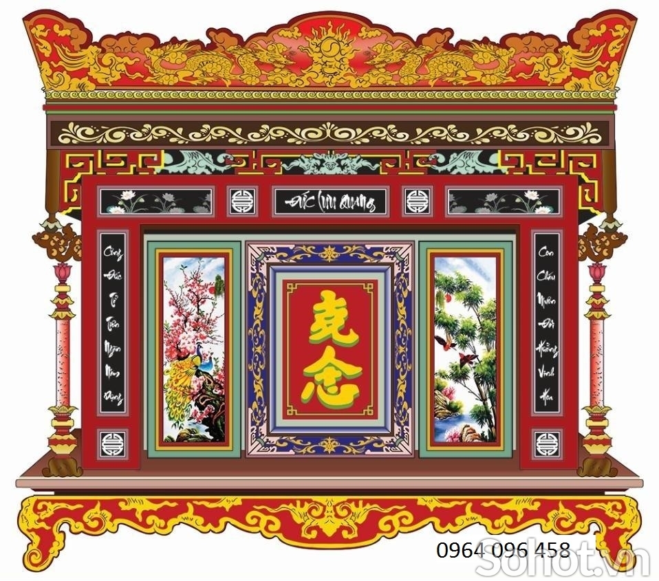 Tranh gạch 3d cửu huyền thất tổ -