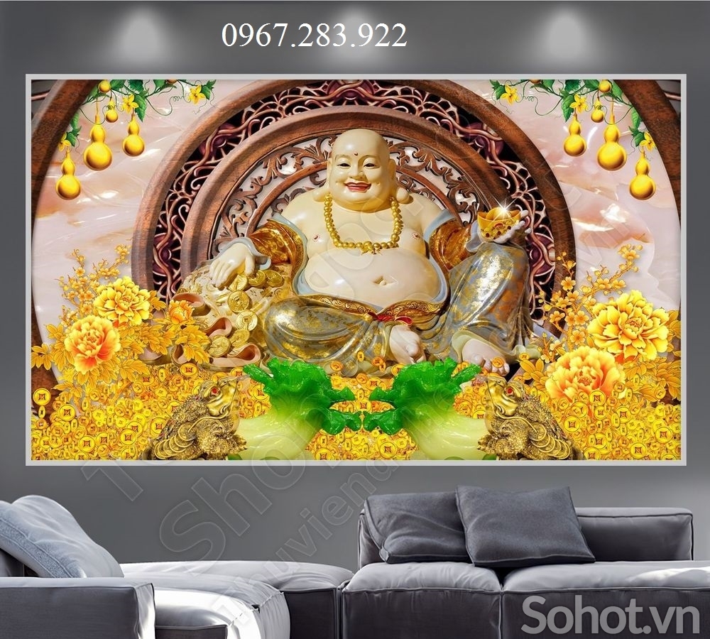 Tranh 3D- Tranh gạch Phật Di Lặc