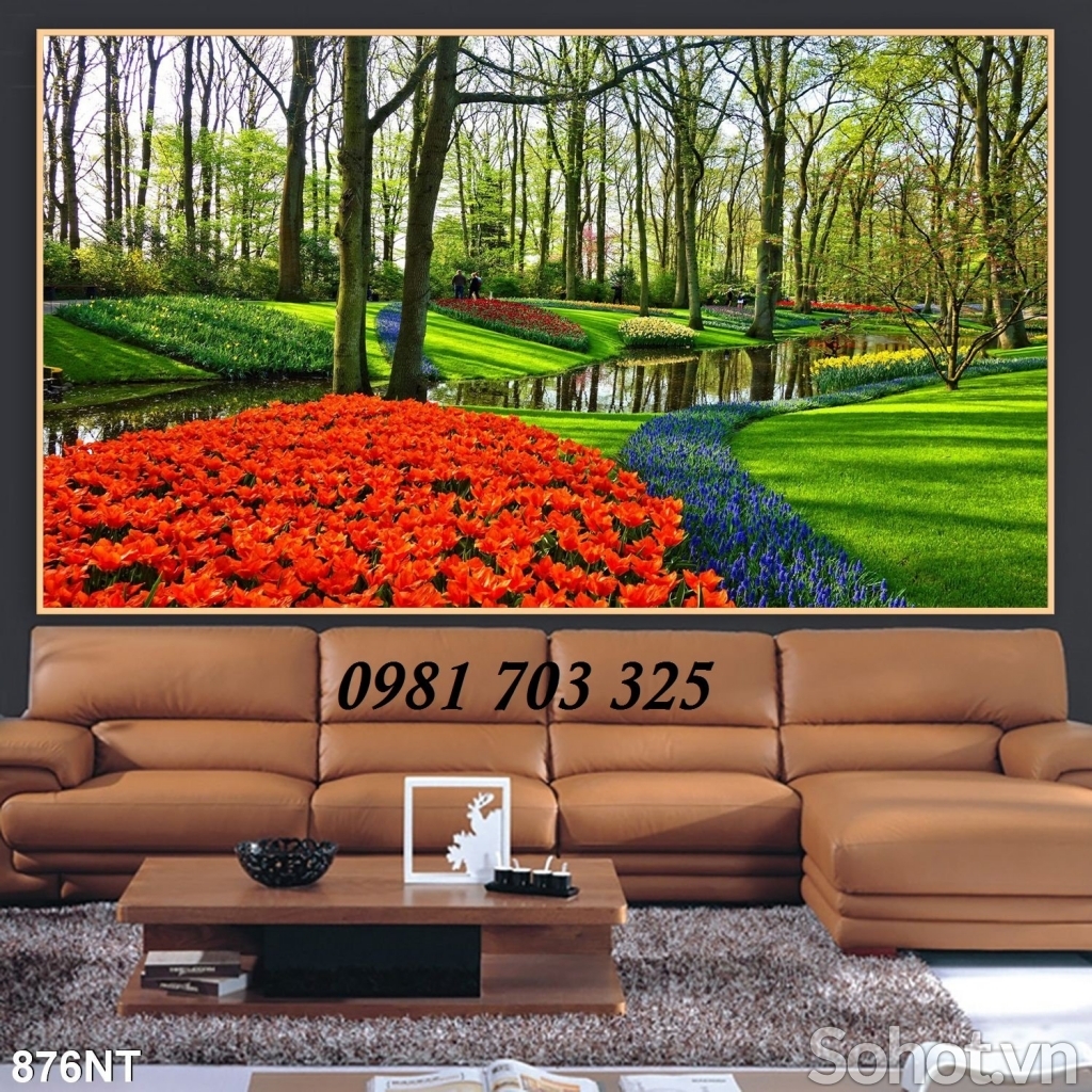 Tranh gạch vườn hoa 3D