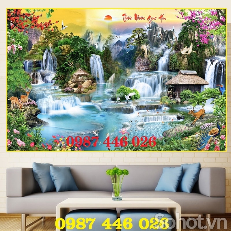 Gạch 3d tranh gạch thác nước HP8233
