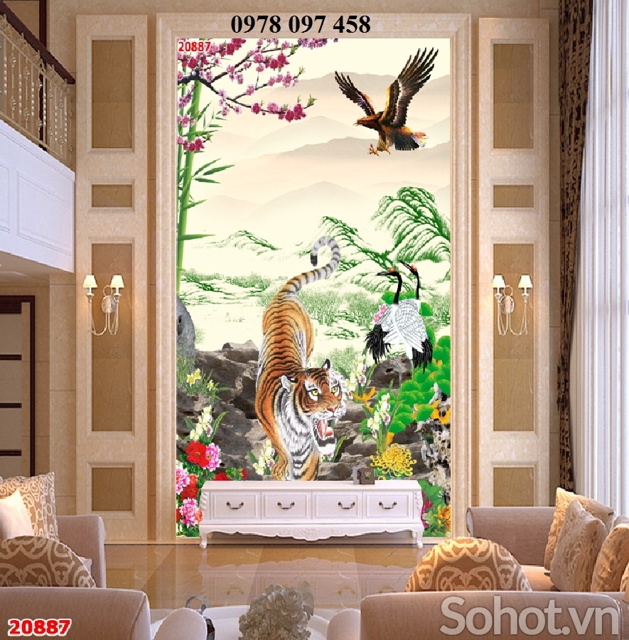 Trang trí phòng khách - tranh gạch men