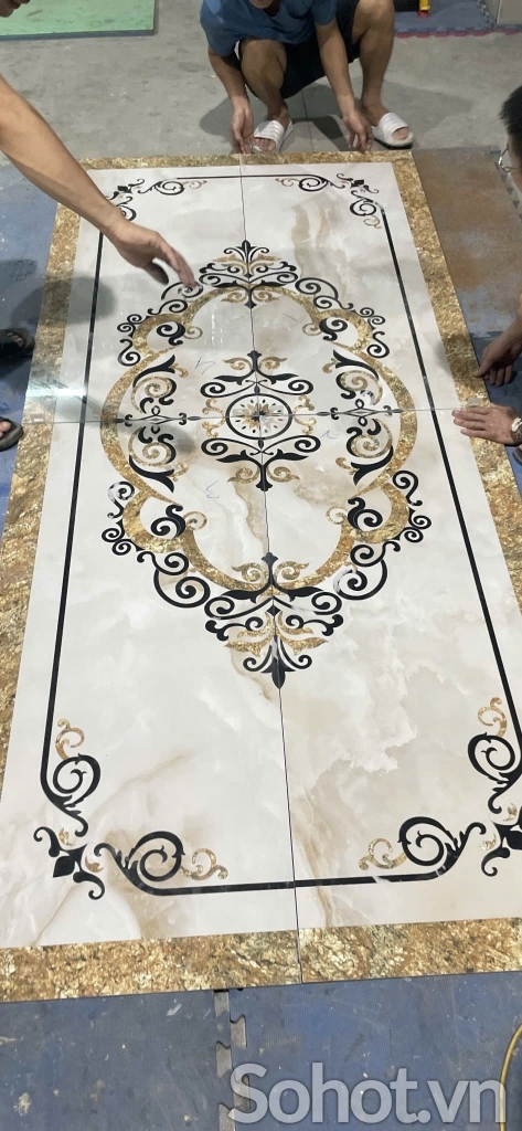 Tranh gạch trang trí phòng thờ gia tiên