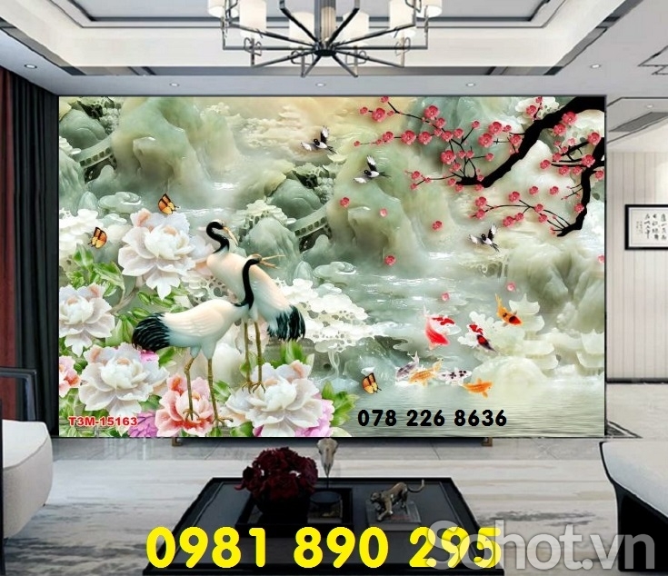 Gạch tranh tùng hạc sứ ngọc