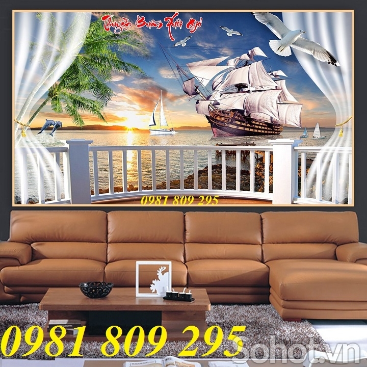 Gạch 3d thuyền buồm khổ đứng