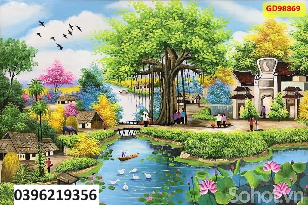 Tranh đồng quê đẹp treo tường