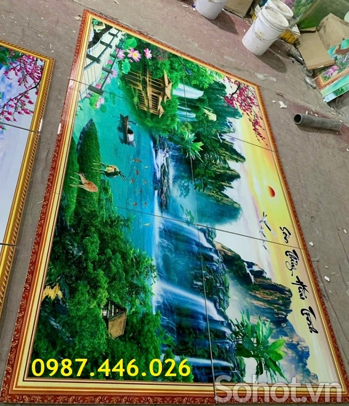 Gạch tranh phong cảnh 3d HP384