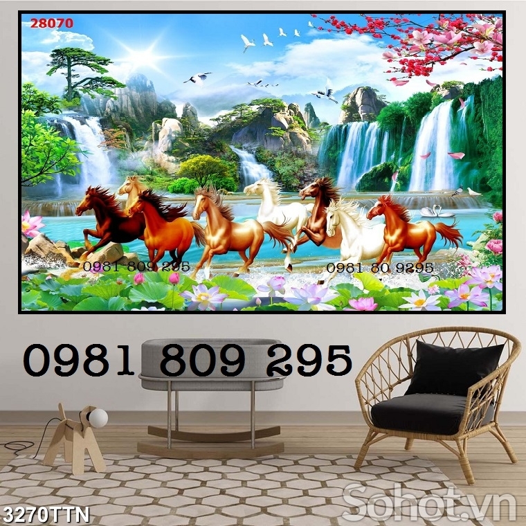 Tranh gạch ngựa ốp tường 3d phong thủy