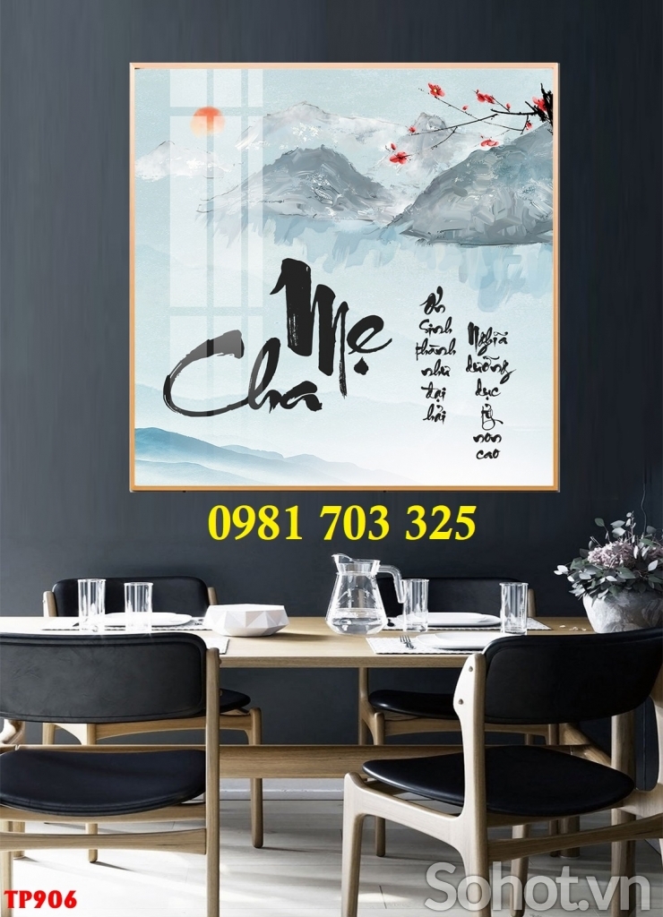 Gạch tranh đẹp thư pháp 3D