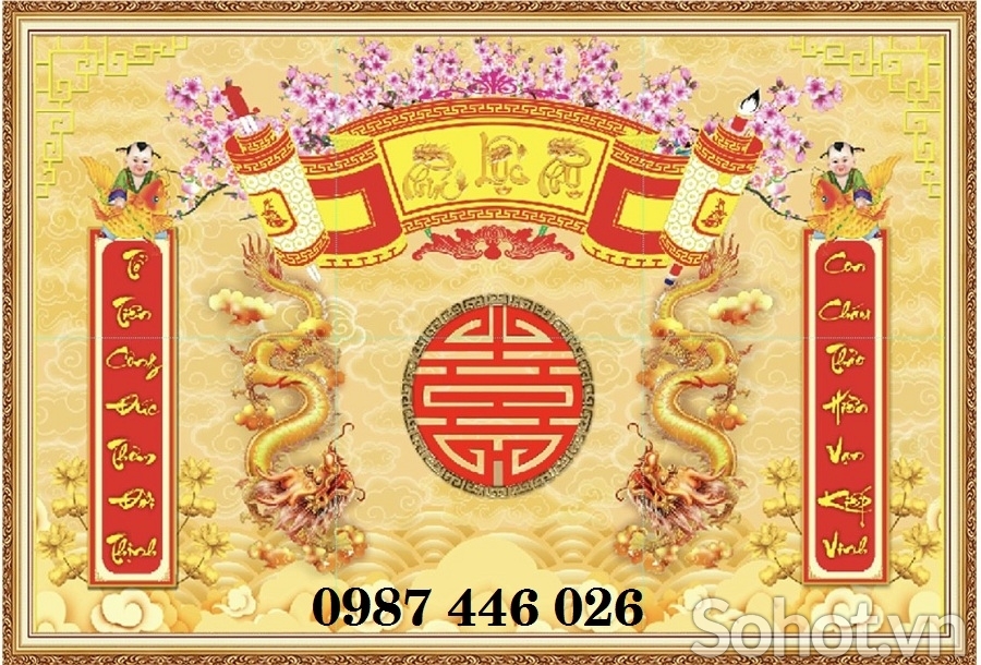 Tranh gạch phòng thờ 3d HP97373