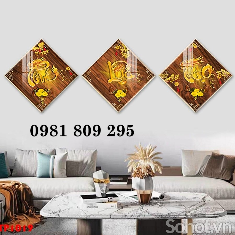 Tranh gạch chữ phúc lộc thọ HN9292