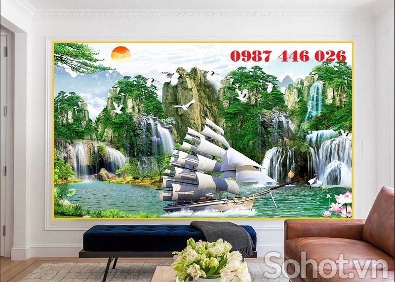 Gạch tranh thuận buồm xuôi gió HP2722