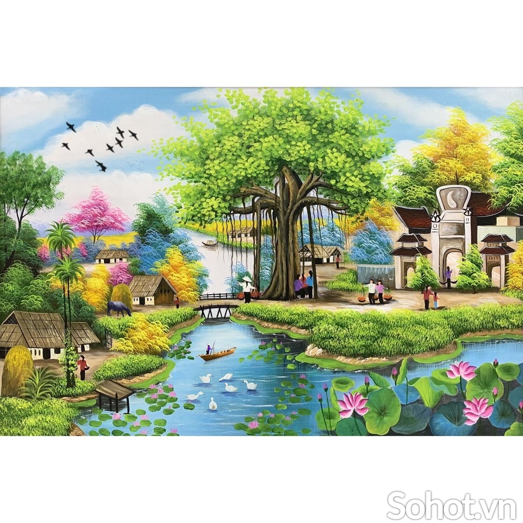 Tranh gạch 3d phong cảnh đồng quê - SKH41