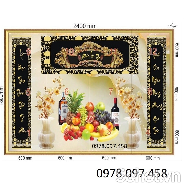 Tranh phòng thờ - tranh gạch 3D