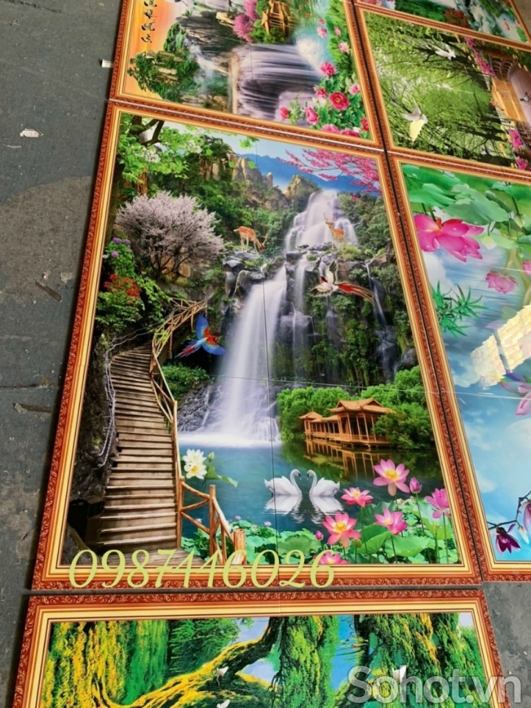 Gạch tranh 3d thác nước khổ đứng HP967