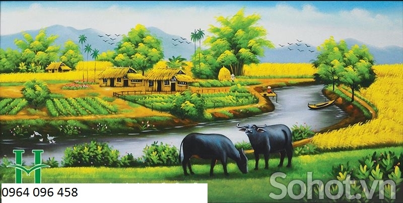 mẫu tranh 3d đồng quê - 78H