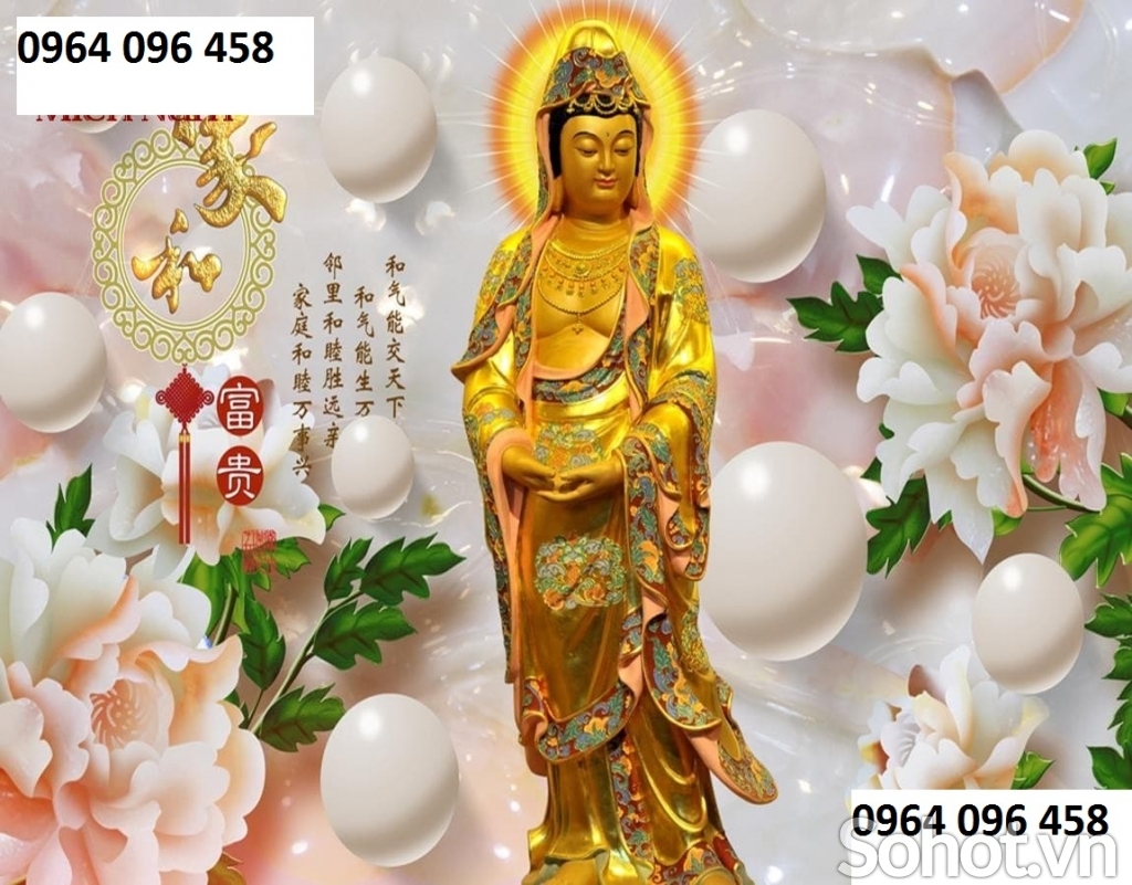 tranh gạch 3d mẫu tranh phật phòng thờ - DKN55