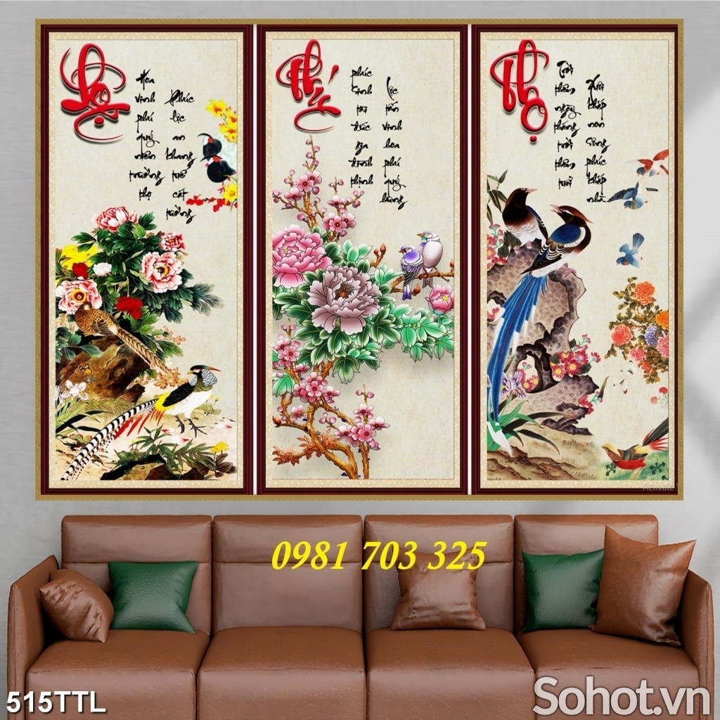 Tranh phúc lộc thọ, tranh gạch men