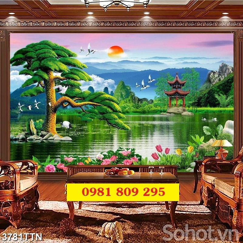 Tranh phong cảnh , gạch men cao cấp HP757