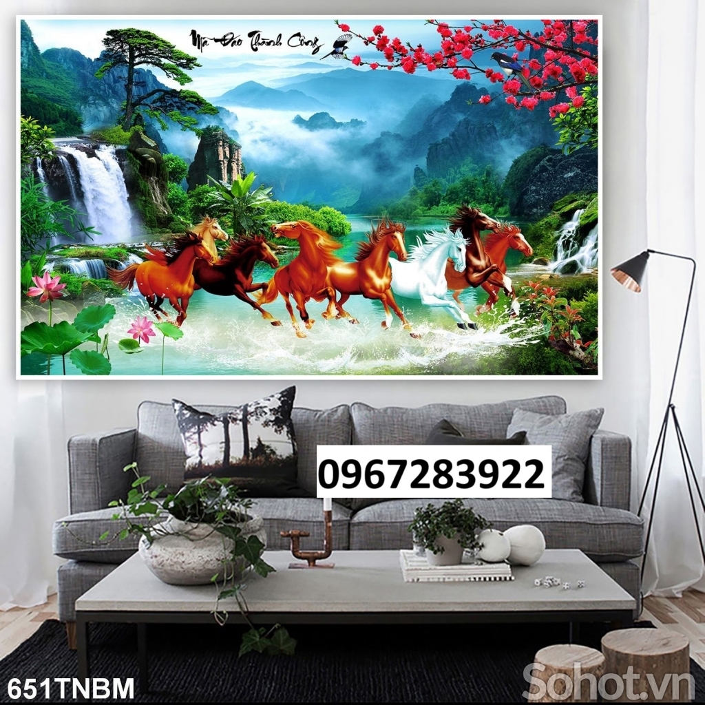 Tranh gạch đẹp trang trí ngựa mã đáo
