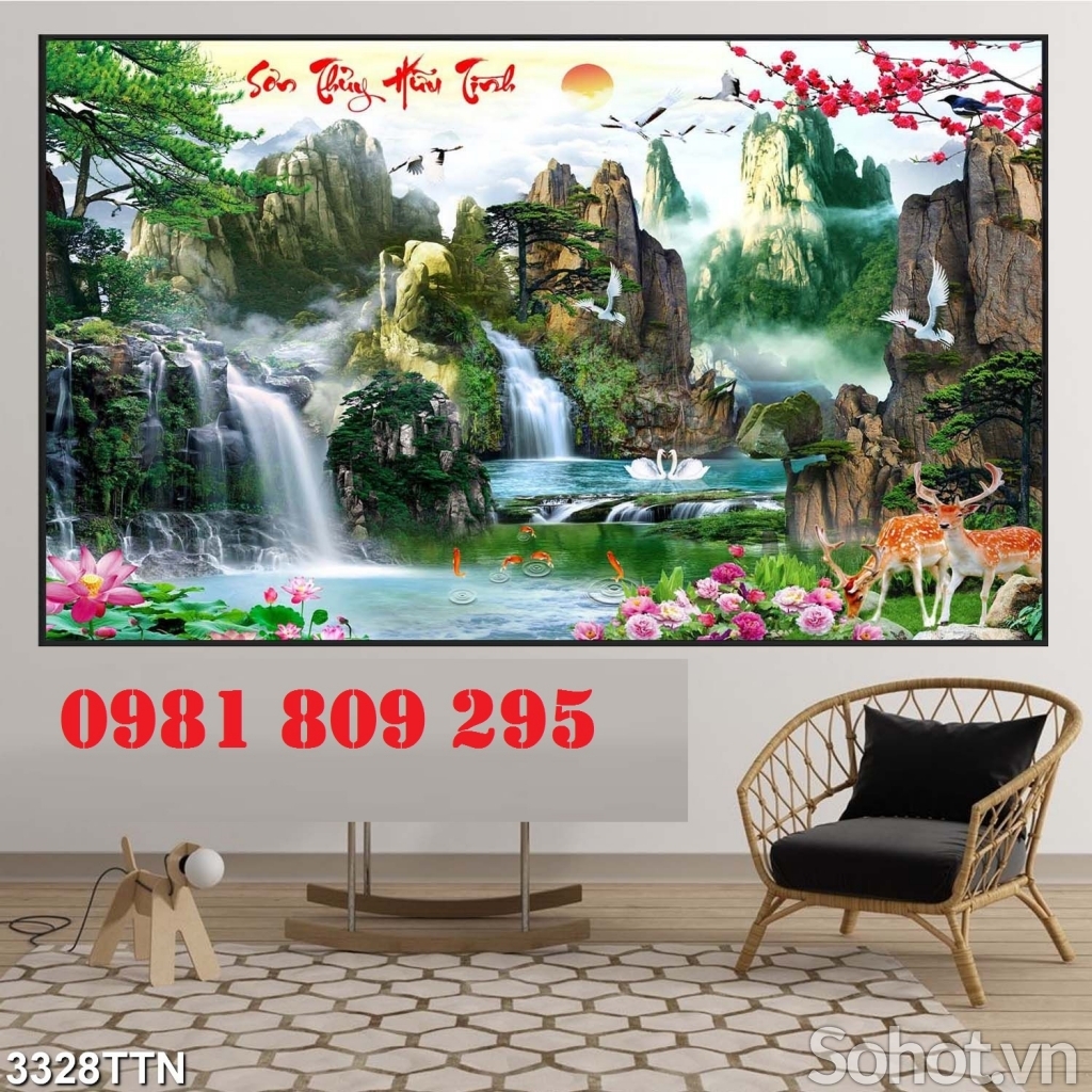 Gạch tường, tranh gạch men thác nước