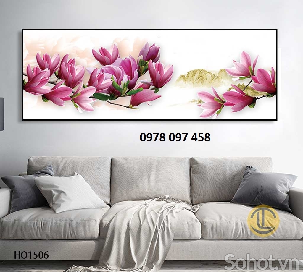 Tranh gạch họa tiết hoa 3D