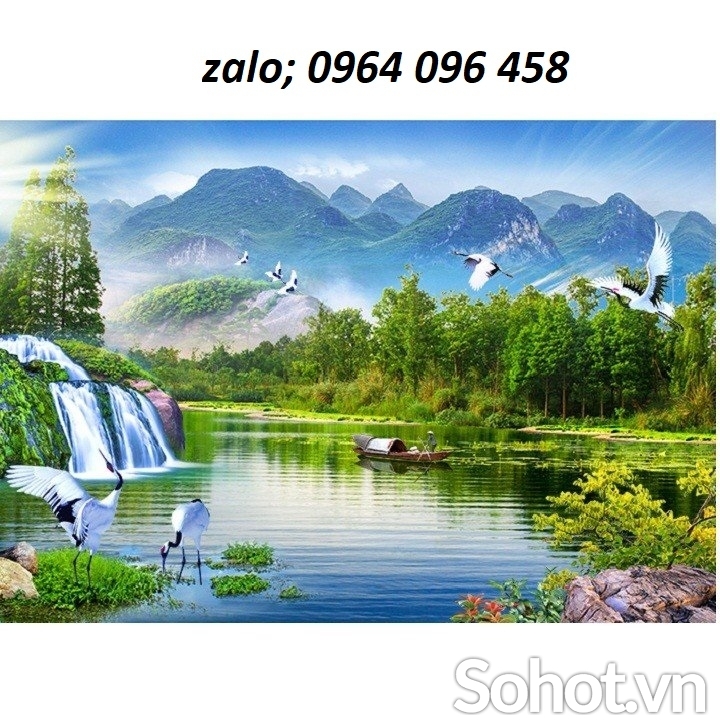 Tranh 3d cảnh đồng quê - tranh gạch 3d đồng quê - 865XP