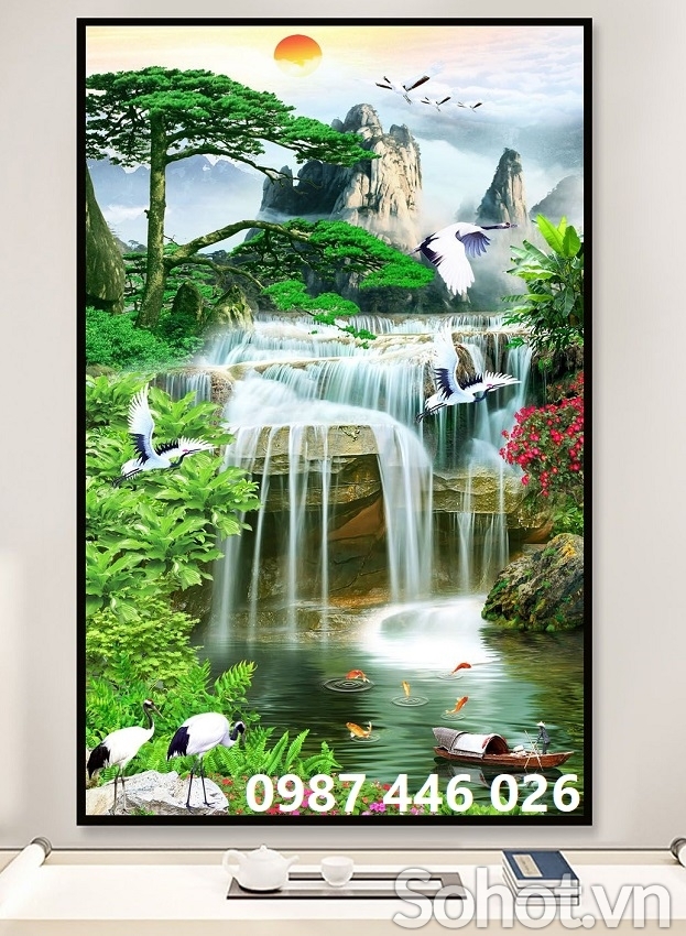 Tranh gạch 3d thác nước HP7282