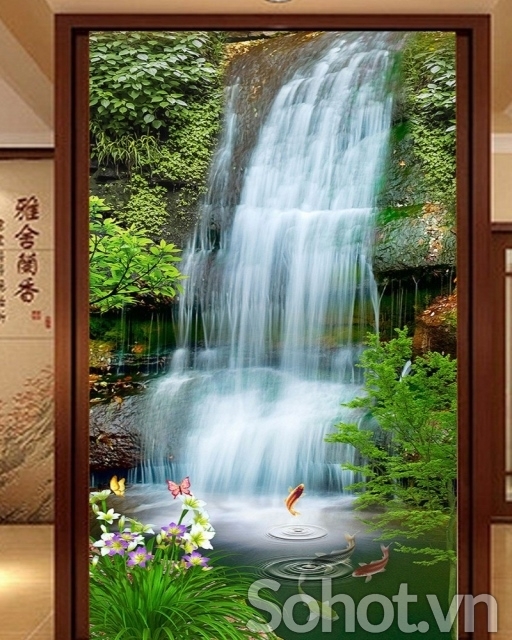 Gạch tranh phong cảnh khổ đứng 3d - JNB43
