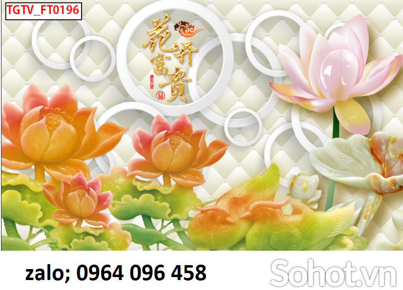 Tranh 3d hoa ngọc - tranh gạch 3d hoa ngọc - RCVV85