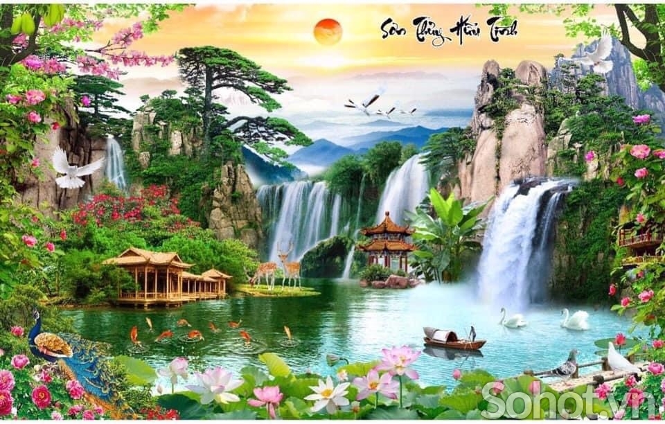 tranh gạch phong cảnh đồng quê 3d - KDVC55