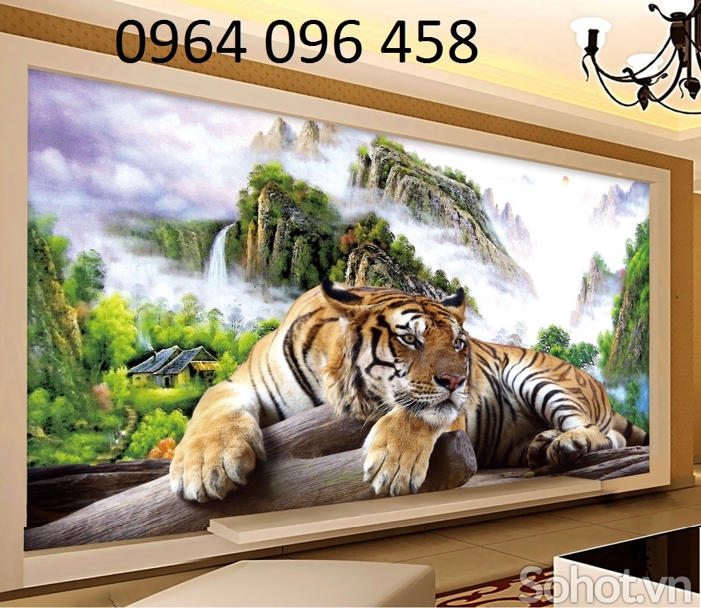 Tranh gạch 3d tranh hổ phong thủy - KHG85
