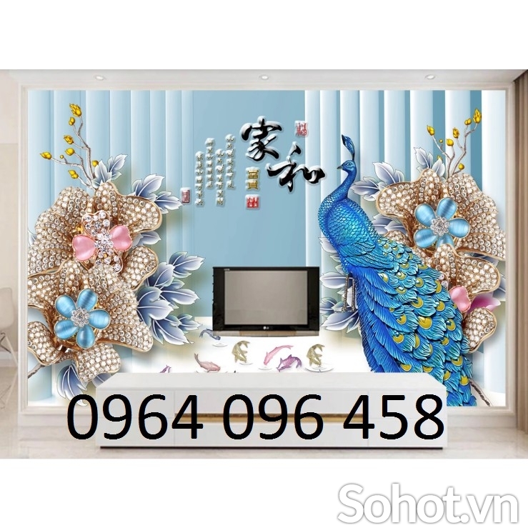 Tranh gạch 3d ốp tường sau ti vi - SX432