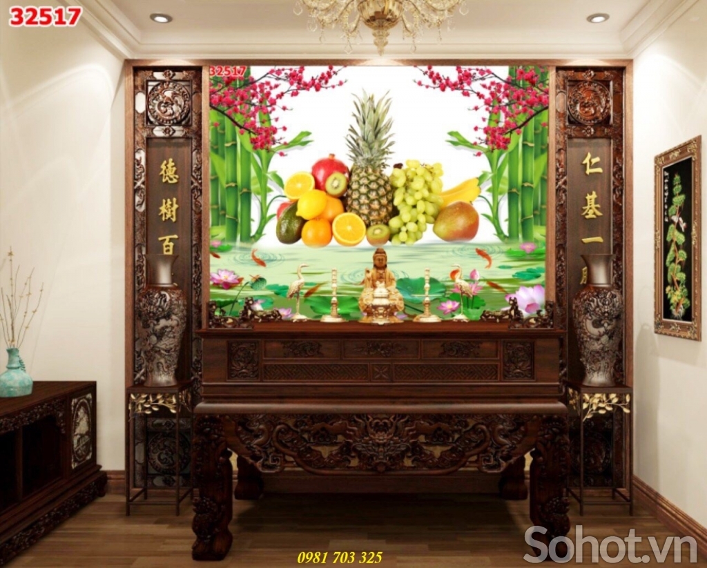 Tranh gạch-gạch tranh phòng thờ