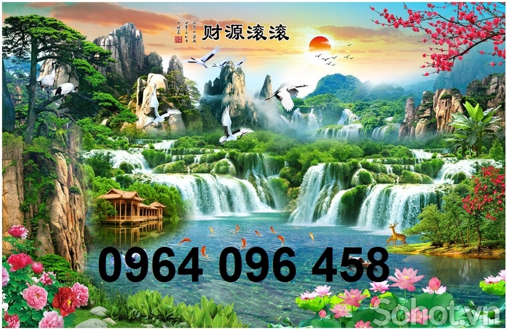 Tranh gạch 3d dán tường cảnh đồng quê - FC333