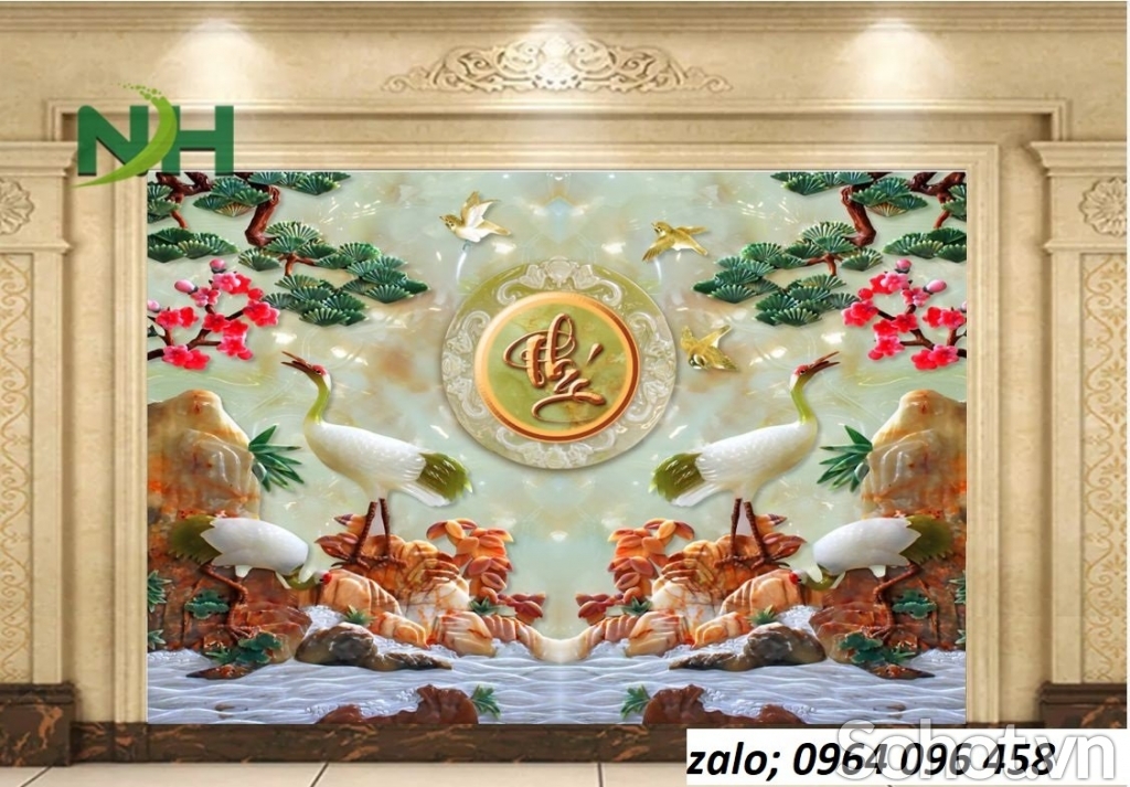 Tranh gạch trang trí phòng khách 3d - MXV43