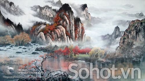 Tranh 3d thủy mạc - tranh gạch 3d - MBN09