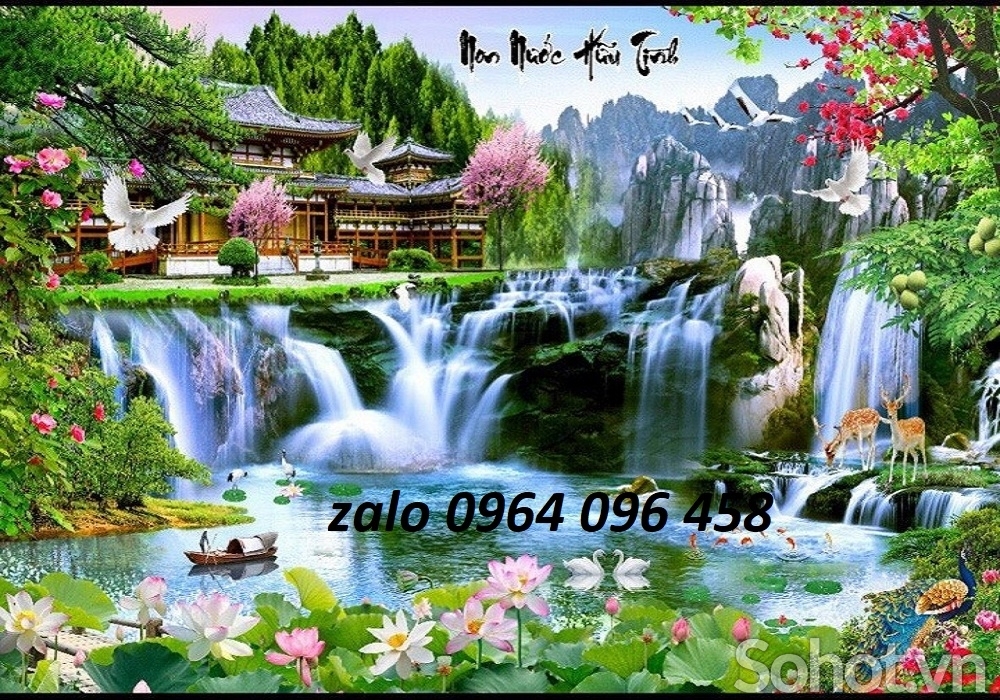 Tranh gạch 3d phong cảnh sông núi - CBN84