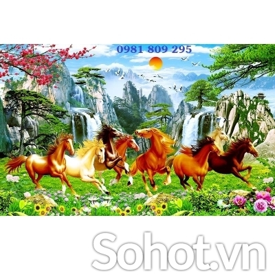 Tranh gạch 3d 8 con ngựa - 6999CV